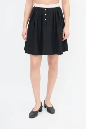 2016 Stripe Trim Pleated Skirt