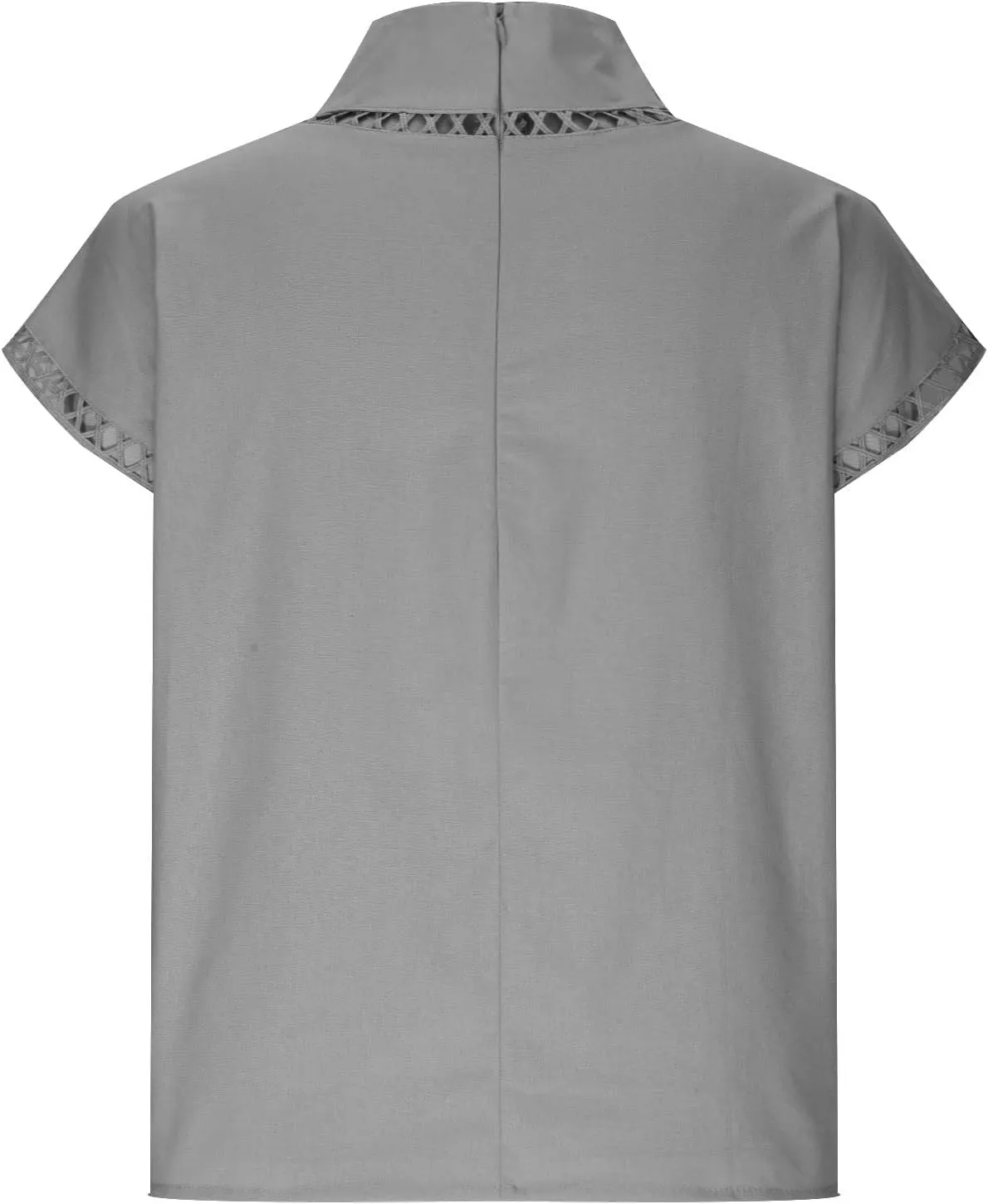 Cotton Linen Tops for Women 2024 Casual Cap Sleeve Summer Shirts Loose High Neck Tshirt Dressy Casual Blouses