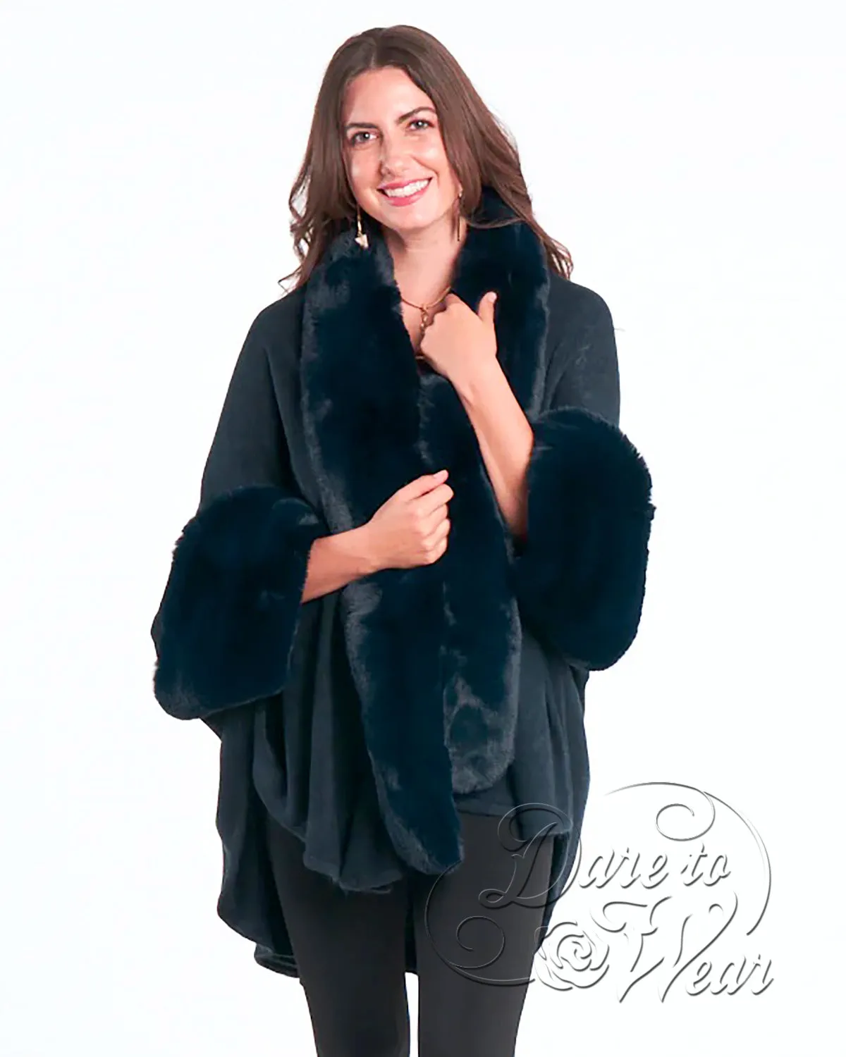 Cuddle Faux Fur Wrap in Twilight