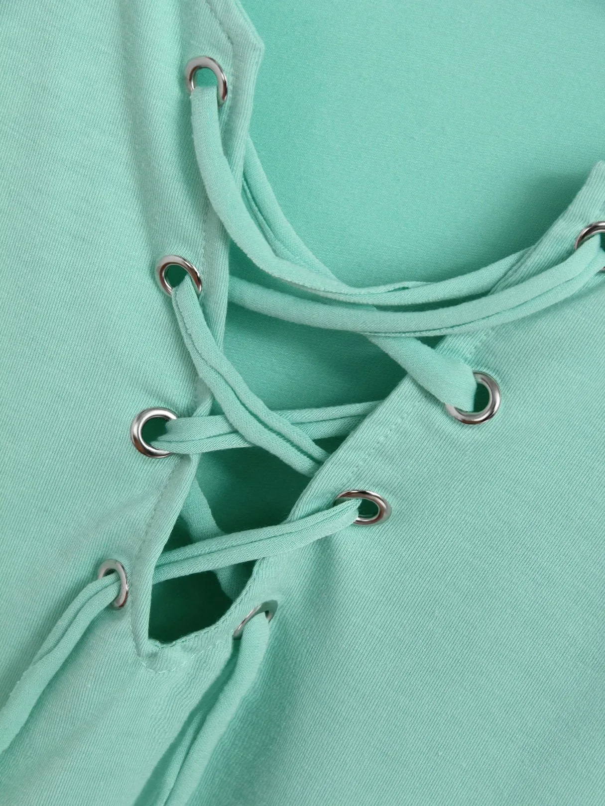 Custom Casual Lace-up Long Sleeves T-shirt