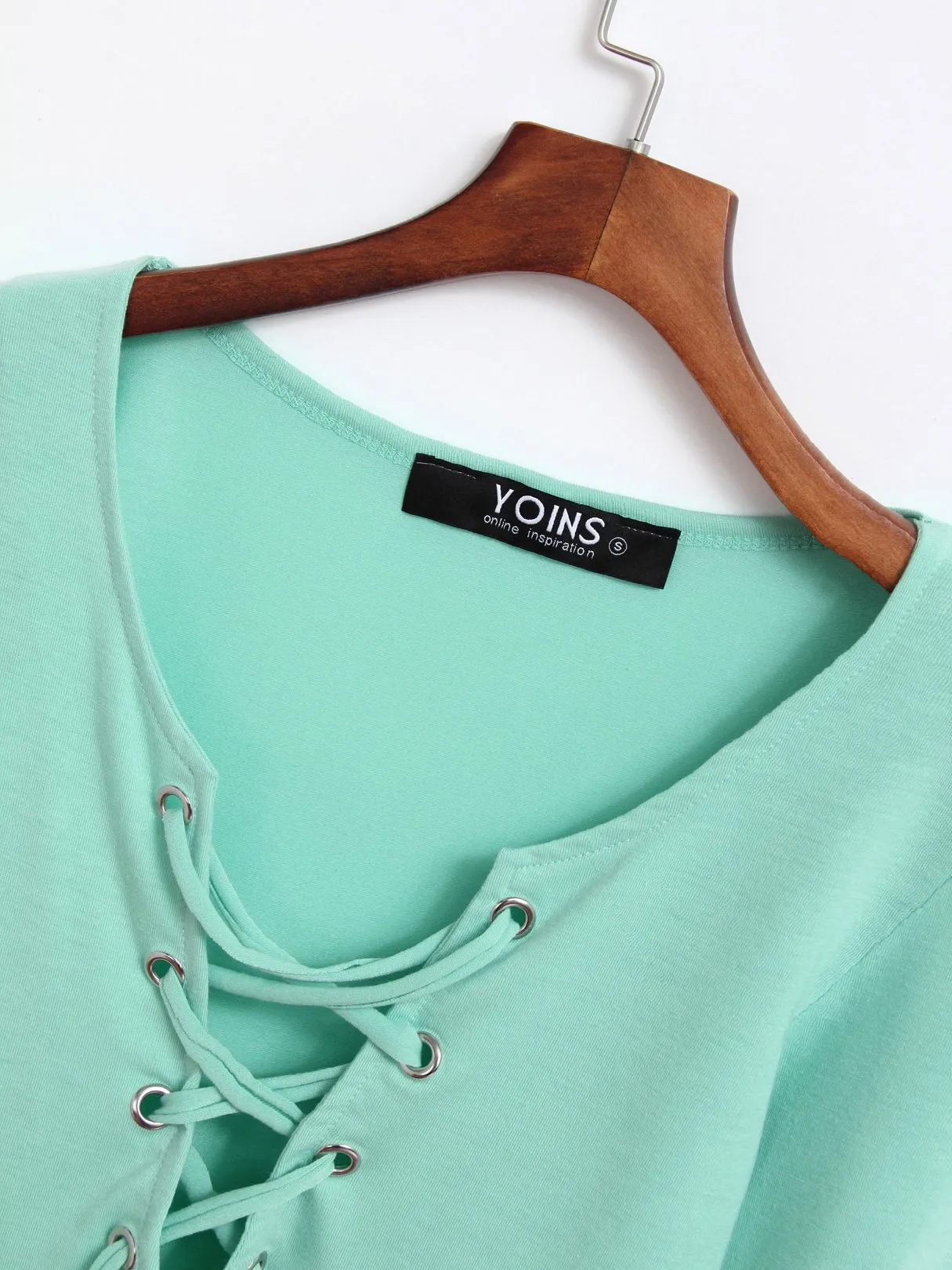 Custom Casual Lace-up Long Sleeves T-shirt
