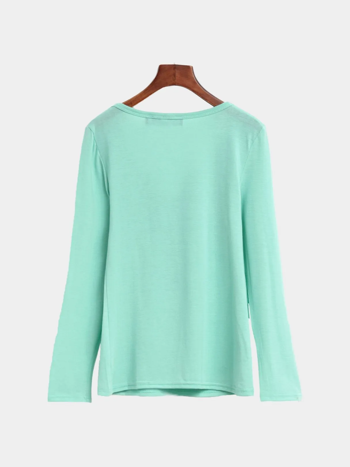 Custom Casual Lace-up Long Sleeves T-shirt