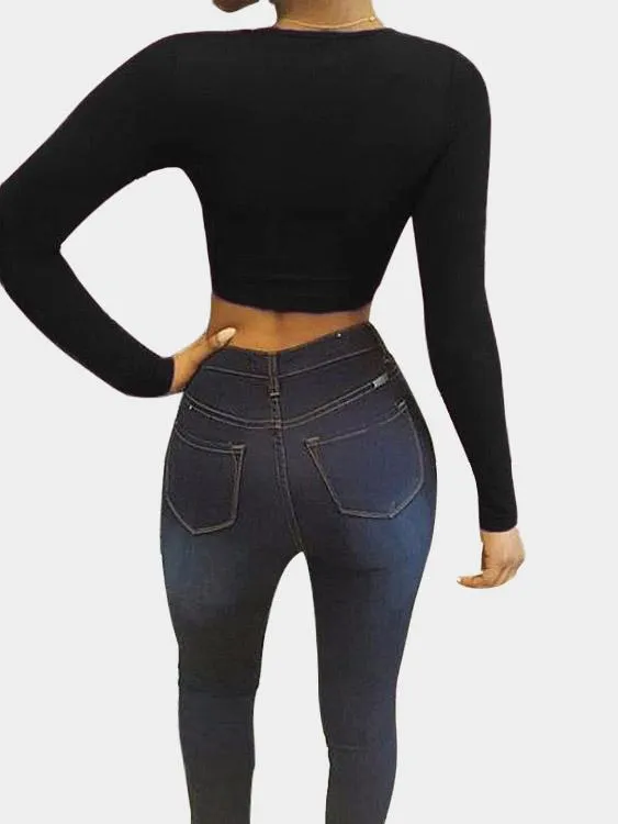 Custom Sexy Lace-up Design Short T-shirt