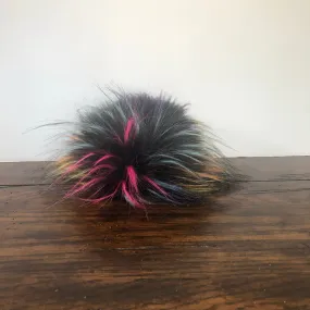 Dark Rainbow Faux Fur Pom Pom
