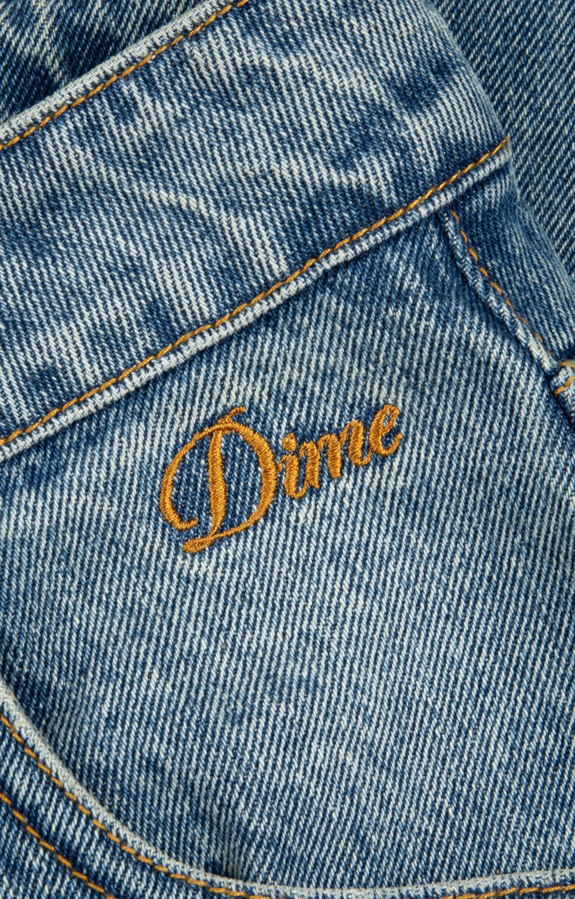 Dime Classic Relaxed Denim Pants, Sandblasted Indigo