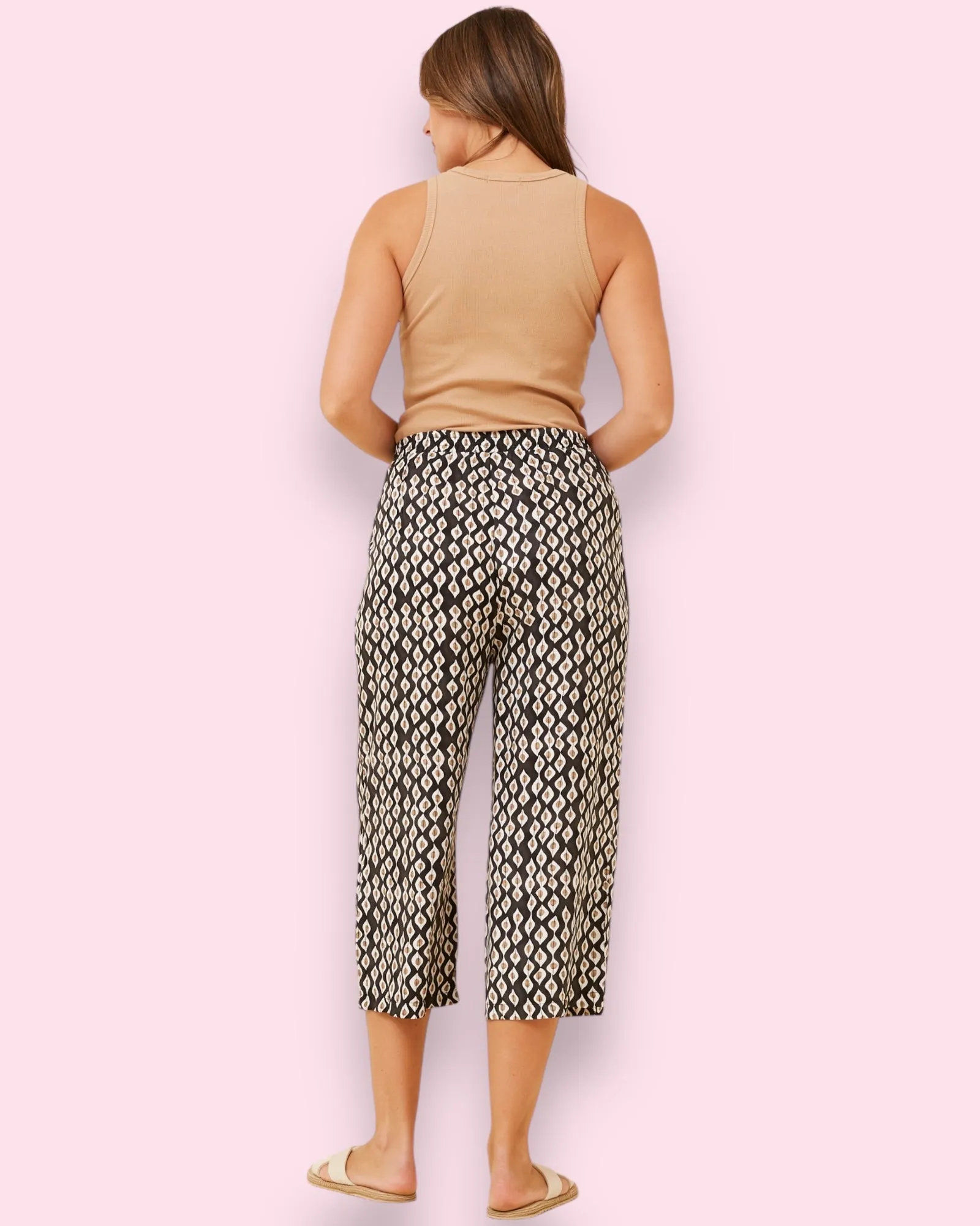 Ebony Printed Pants - Black
