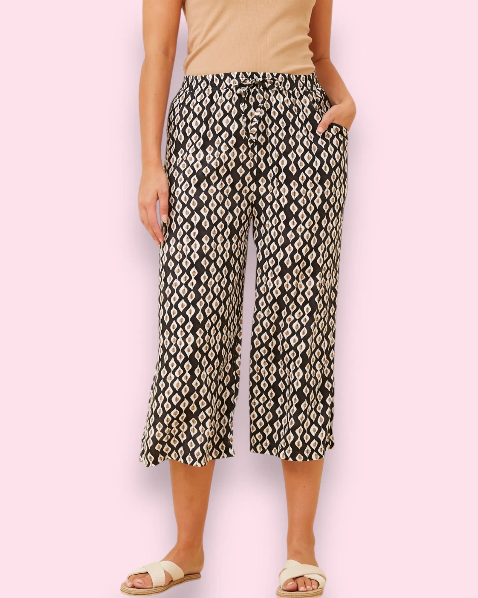 Ebony Printed Pants - Black