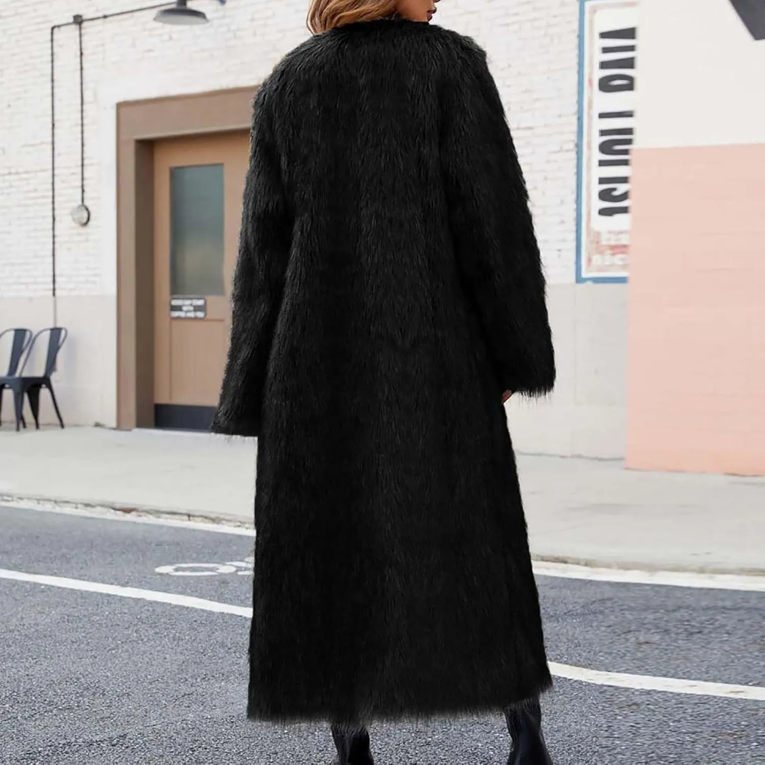 Faux Fur Coats for Women Long Open Front Cardigan Fuzzy Fleece Jacket Warm Winter Coats Fashion Outfits