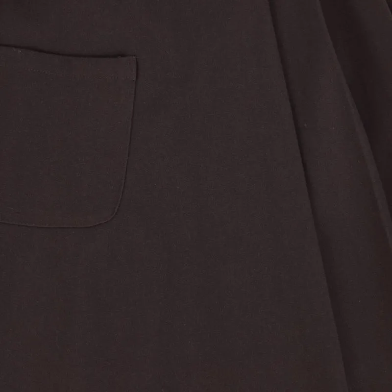 Flannel Pleated Midi Skirt - Brown
