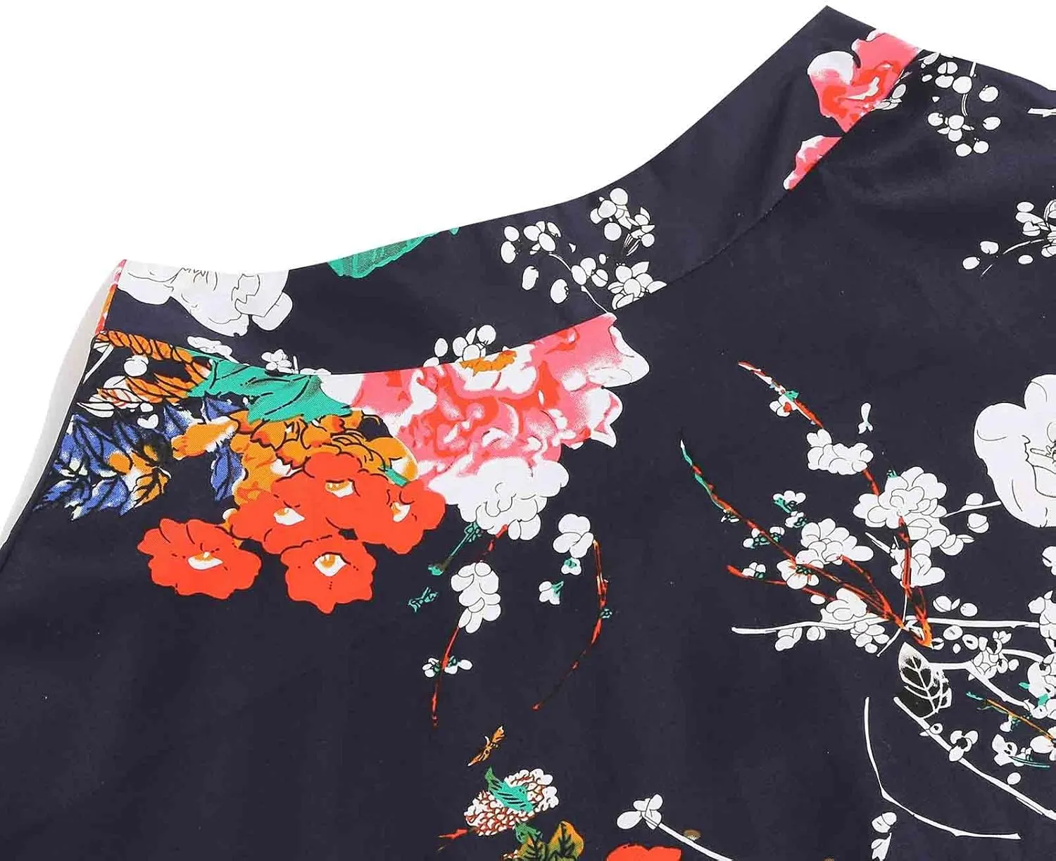 Floral Skirts for Women 2024 Fall Knee Length A-Line Midi Skirt Elastic High Waist Flare Ruffle Work Office Skirts