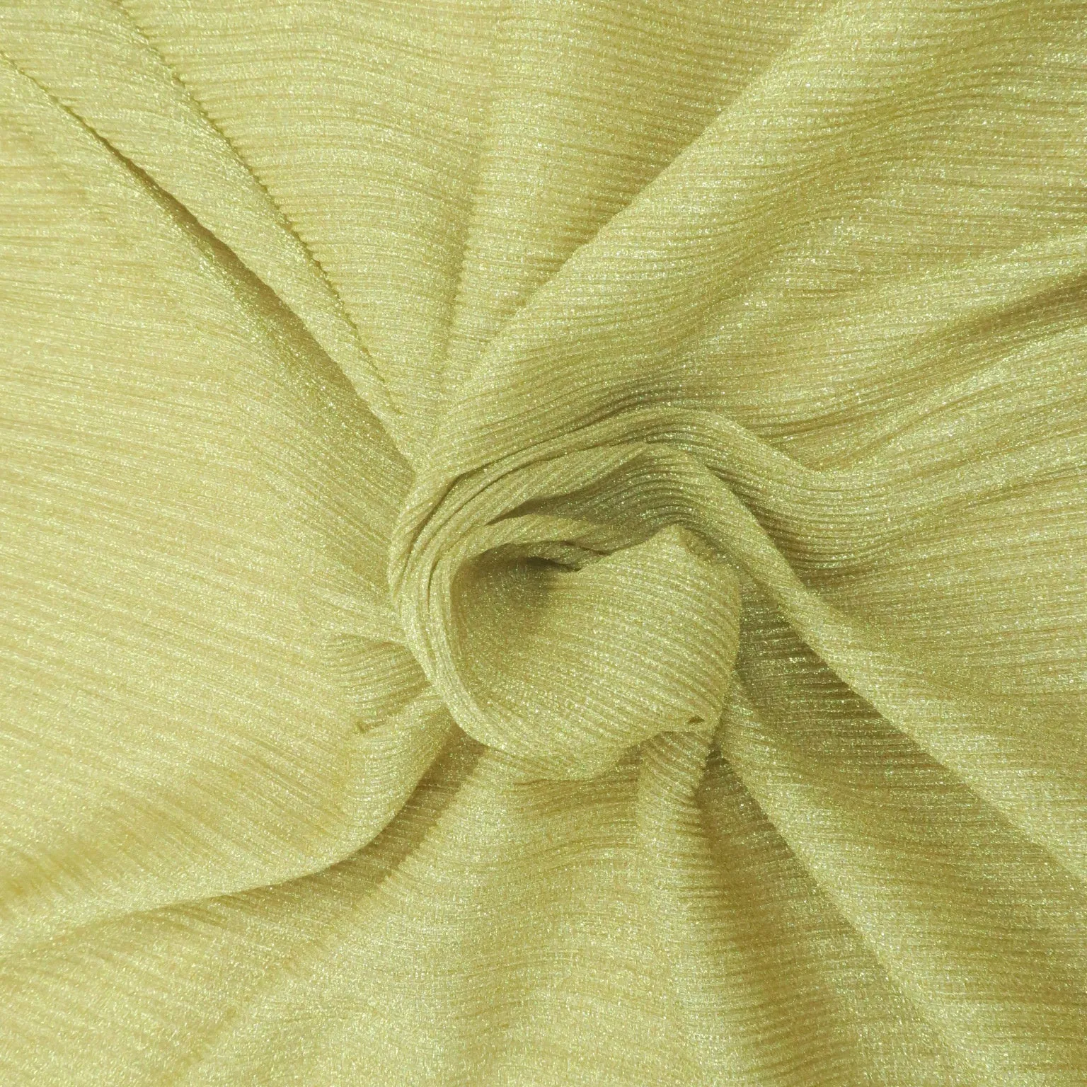 Gold with Glitter Pleated Stretch Fabric