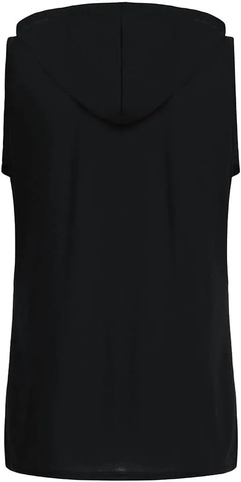 Hoodies for Men Men's Workout Hooded Tank Tops Gym Sleeveless Hoodie Bodybuilding Muscle Cut Off T-Shirts with Pocket