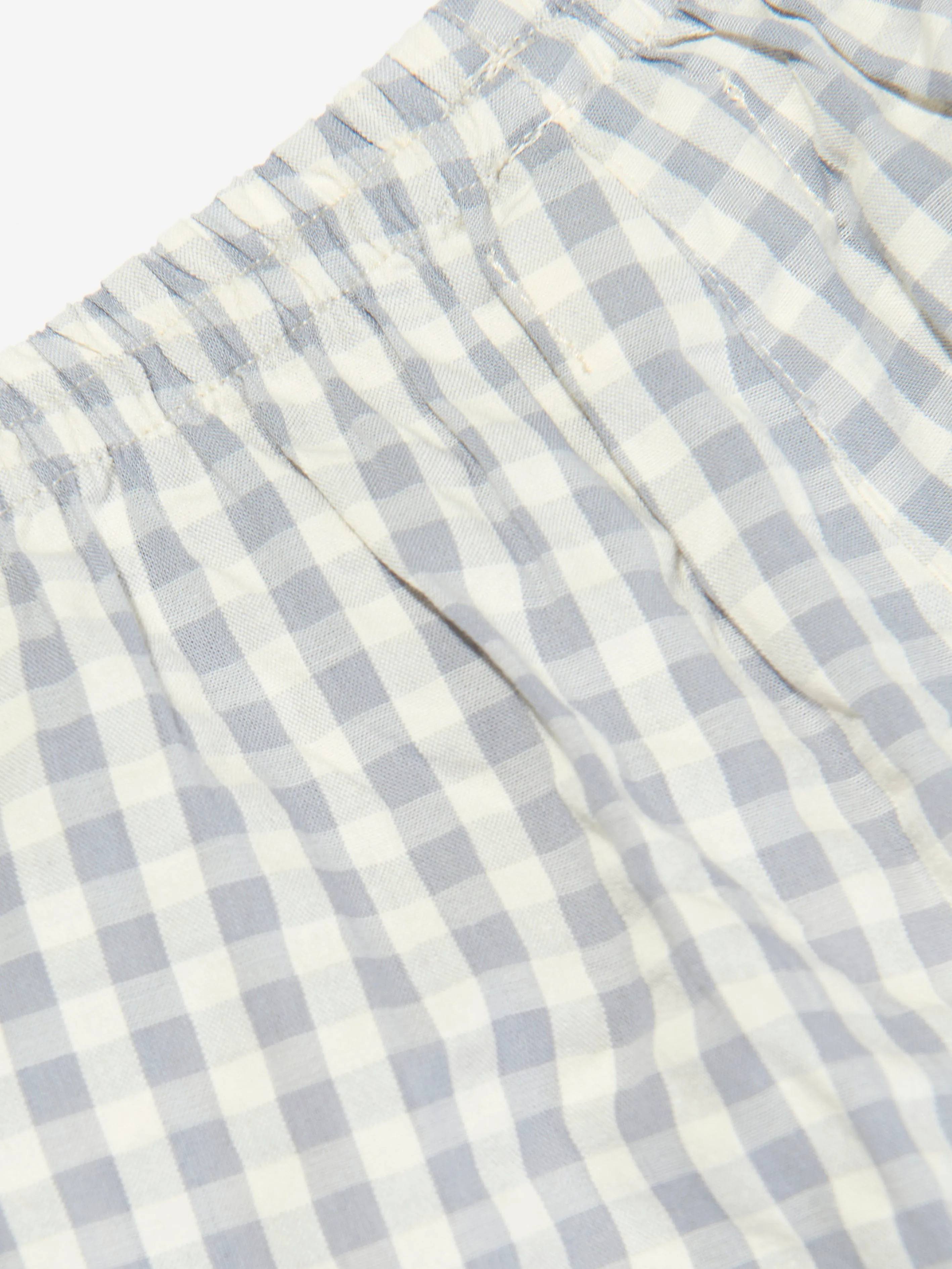 Konges Slojd Kids Organic Cotton Check Shorts in Grey