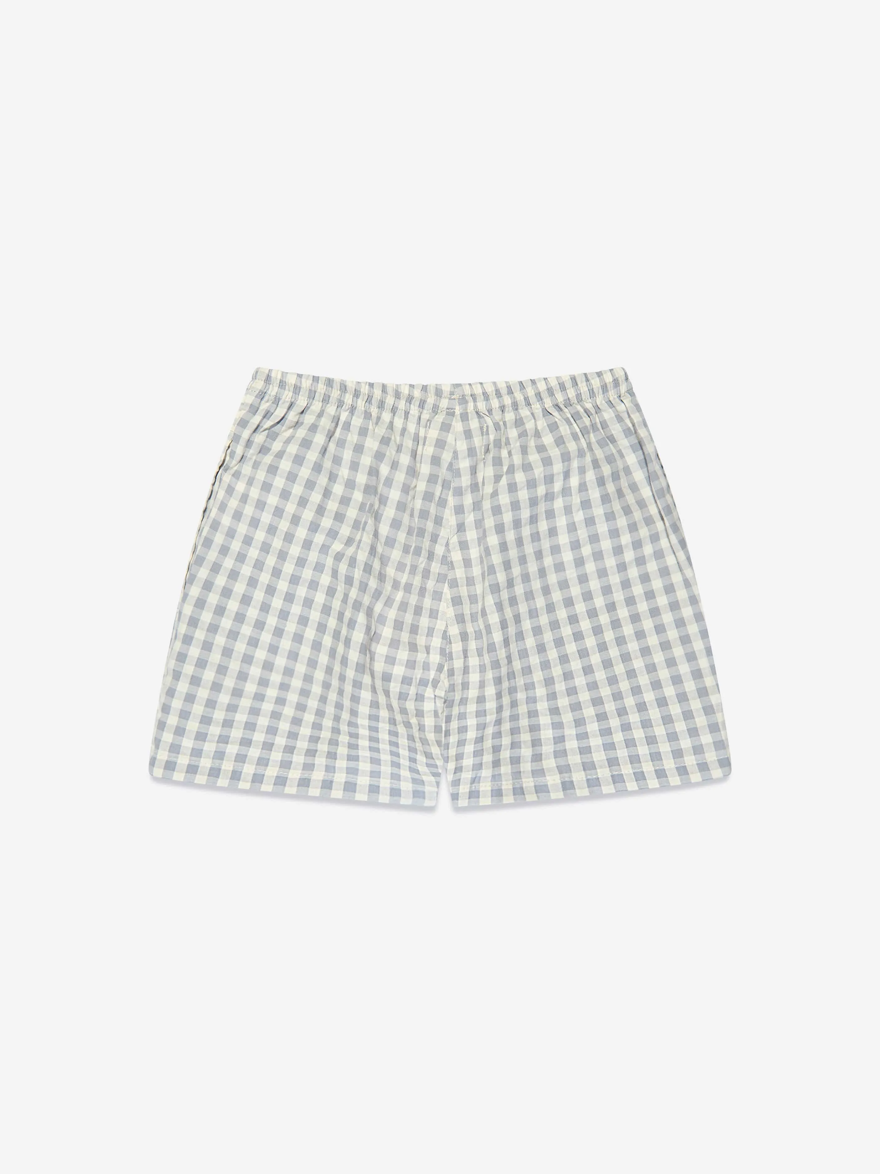 Konges Slojd Kids Organic Cotton Check Shorts in Grey