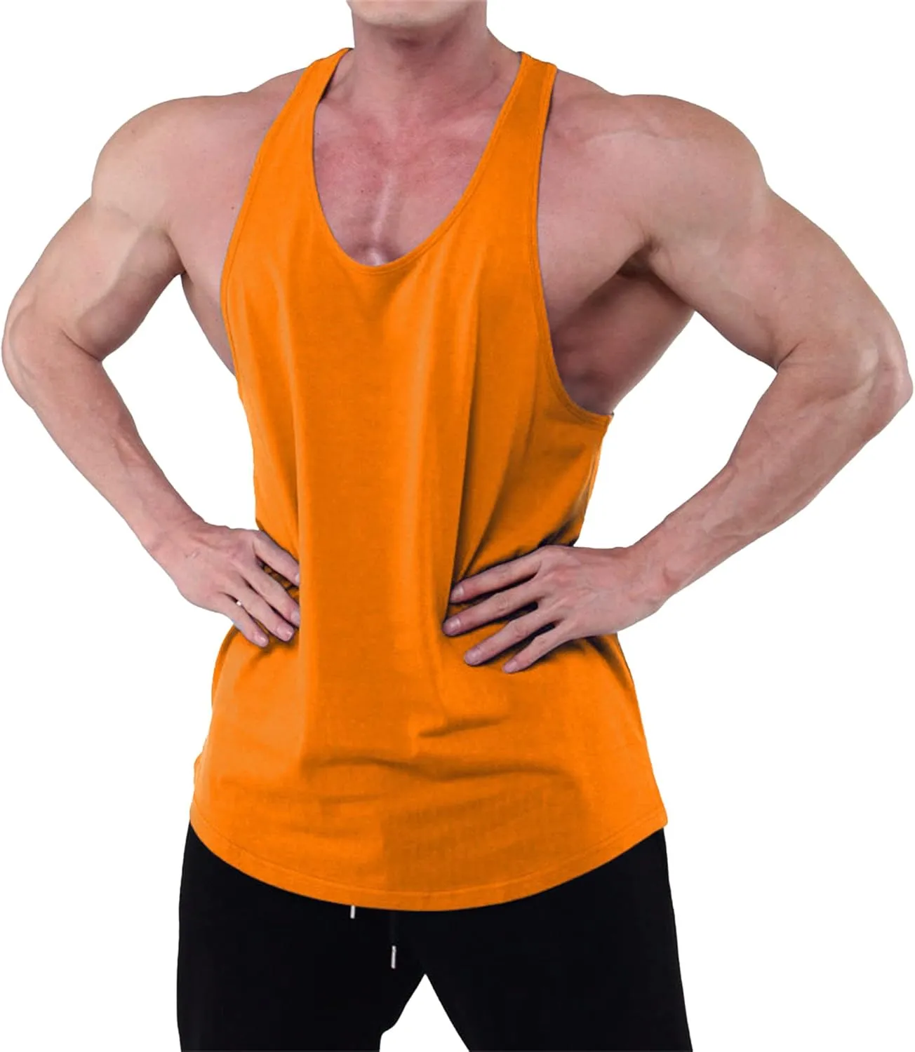 Maiyifu-GJ Men's Neck Stringer Tank Top Gym Workout Bodybuilding Sleeveless Tee Summer Casual Athletic Sweatshirts