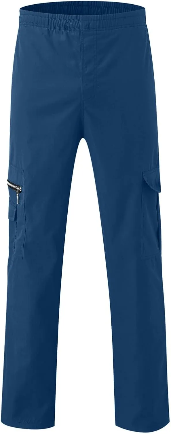 Men's Cargo Pants Jogger Hiking Sweatpants Casual Athletic Outdoor Cotton Trousers Relaxed Fit with Pockets