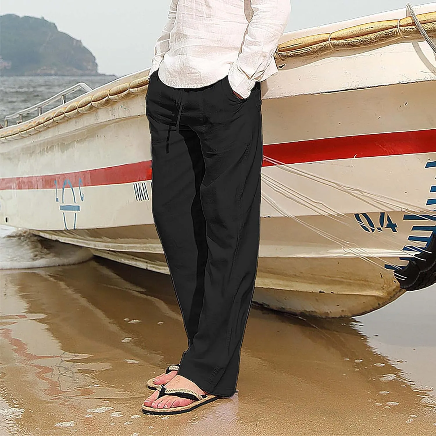 Mens Casual Cargo Pants Elastic Waist Stretch Drawstring Relaxed Fit Tactical Work Joggers Pants, S-5XL