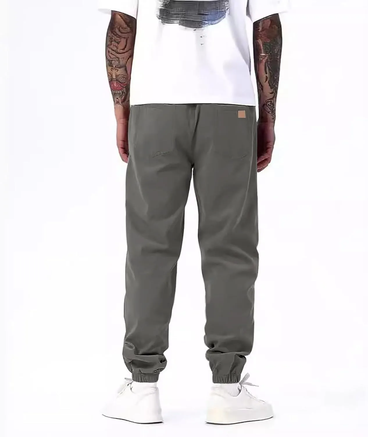 Men's Pants with Multi Pockets Drawstring Tactical Joggers Relaxed Fit Hiking Stretch Casual Sweatpants Cargo Workout