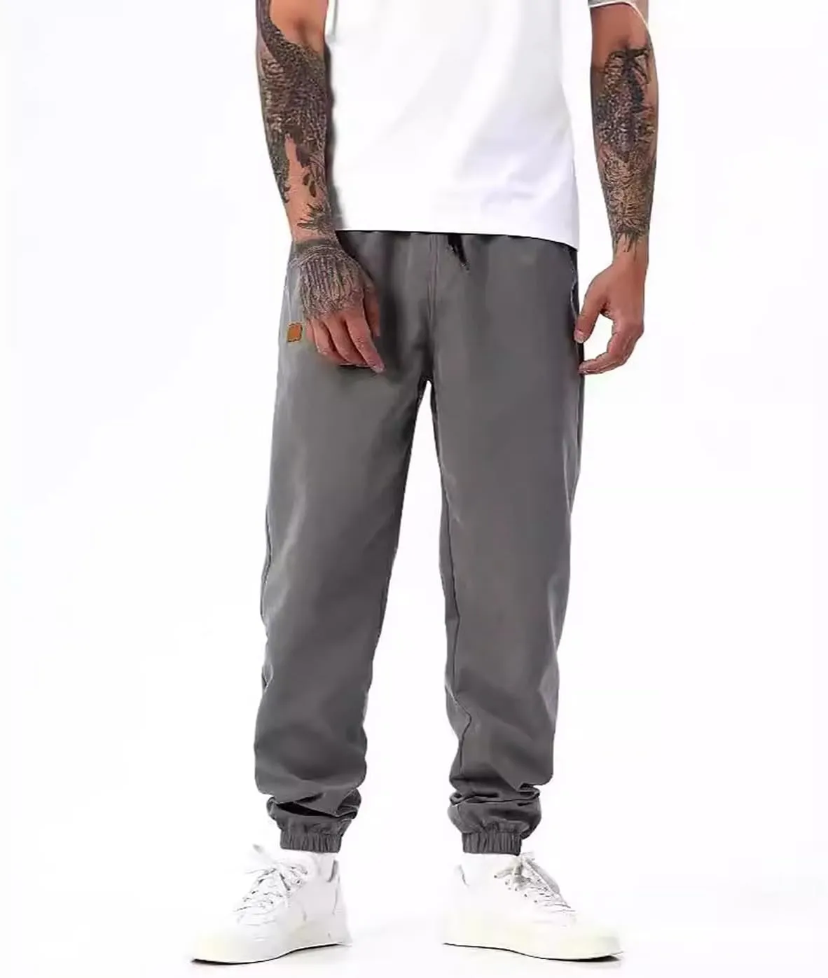 Men's Pants with Multi Pockets Drawstring Tactical Joggers Relaxed Fit Hiking Stretch Casual Sweatpants Cargo Workout