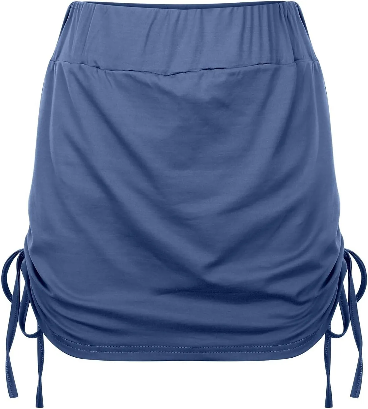 Mini Skirts for Women Sexy Lace Up Solid High Elastic Waist Slim Fit Stretchy Casual Pencil Shorts Skirts for Summer