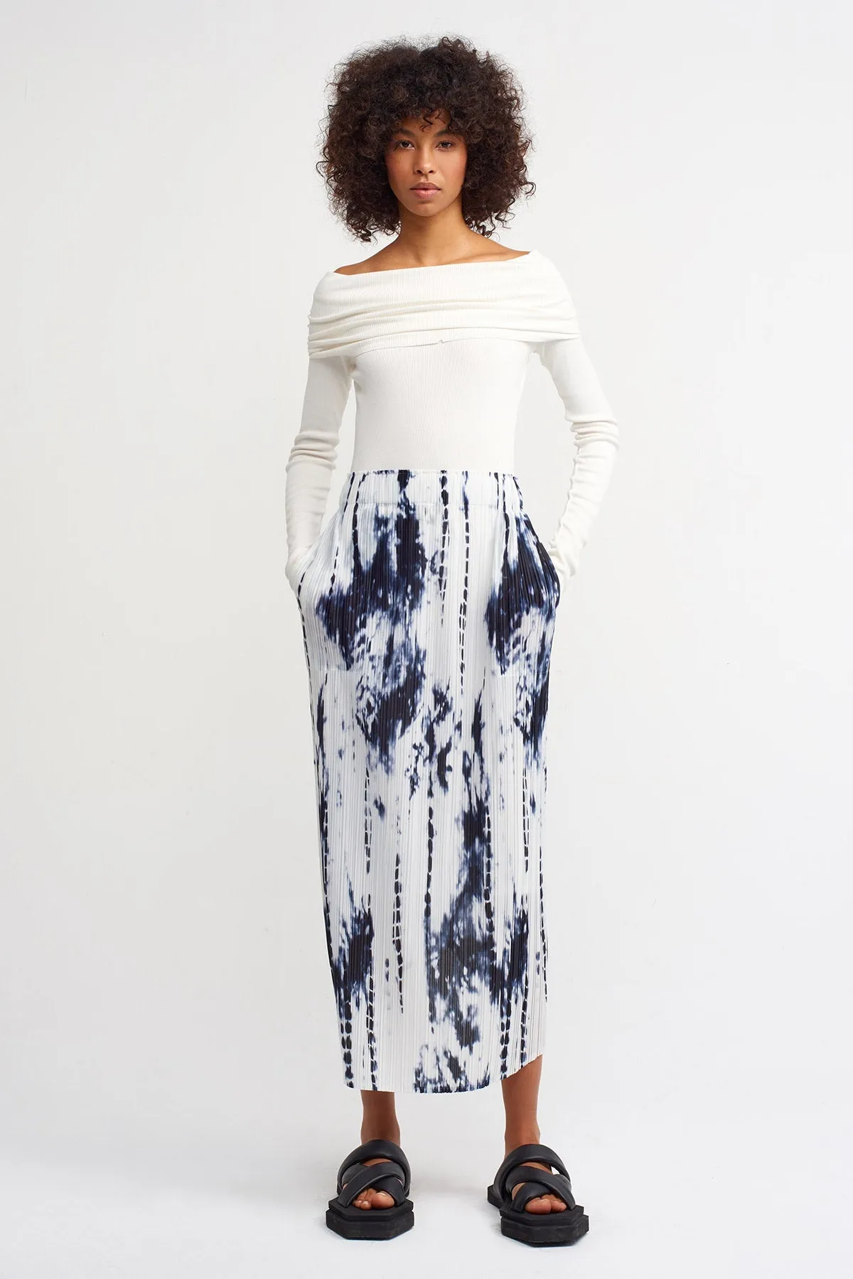 Nu Printed Overlap Detail Skirt Print