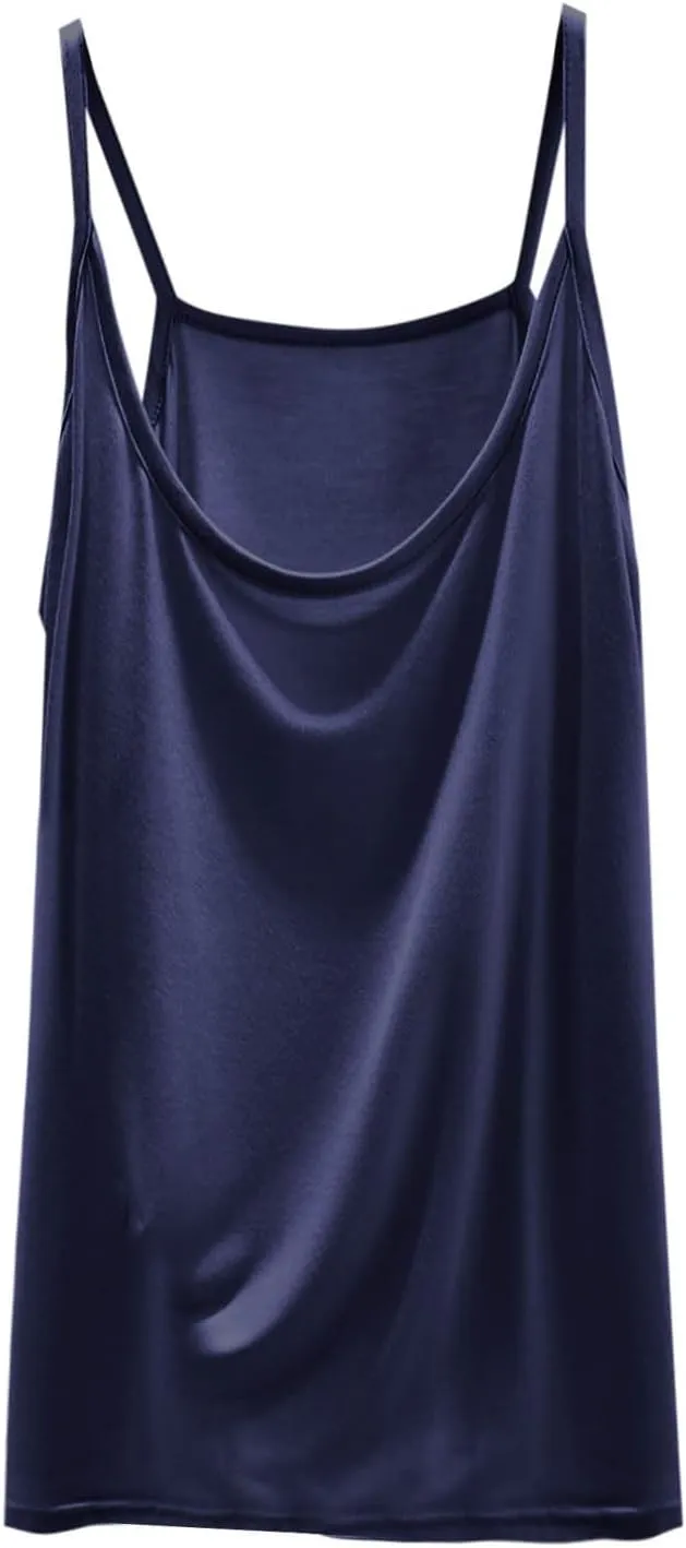 Oplxuo Women Camisole Spaghetti Strap Tank Top Casual Loose Layering Cami Undershirt for Yoga