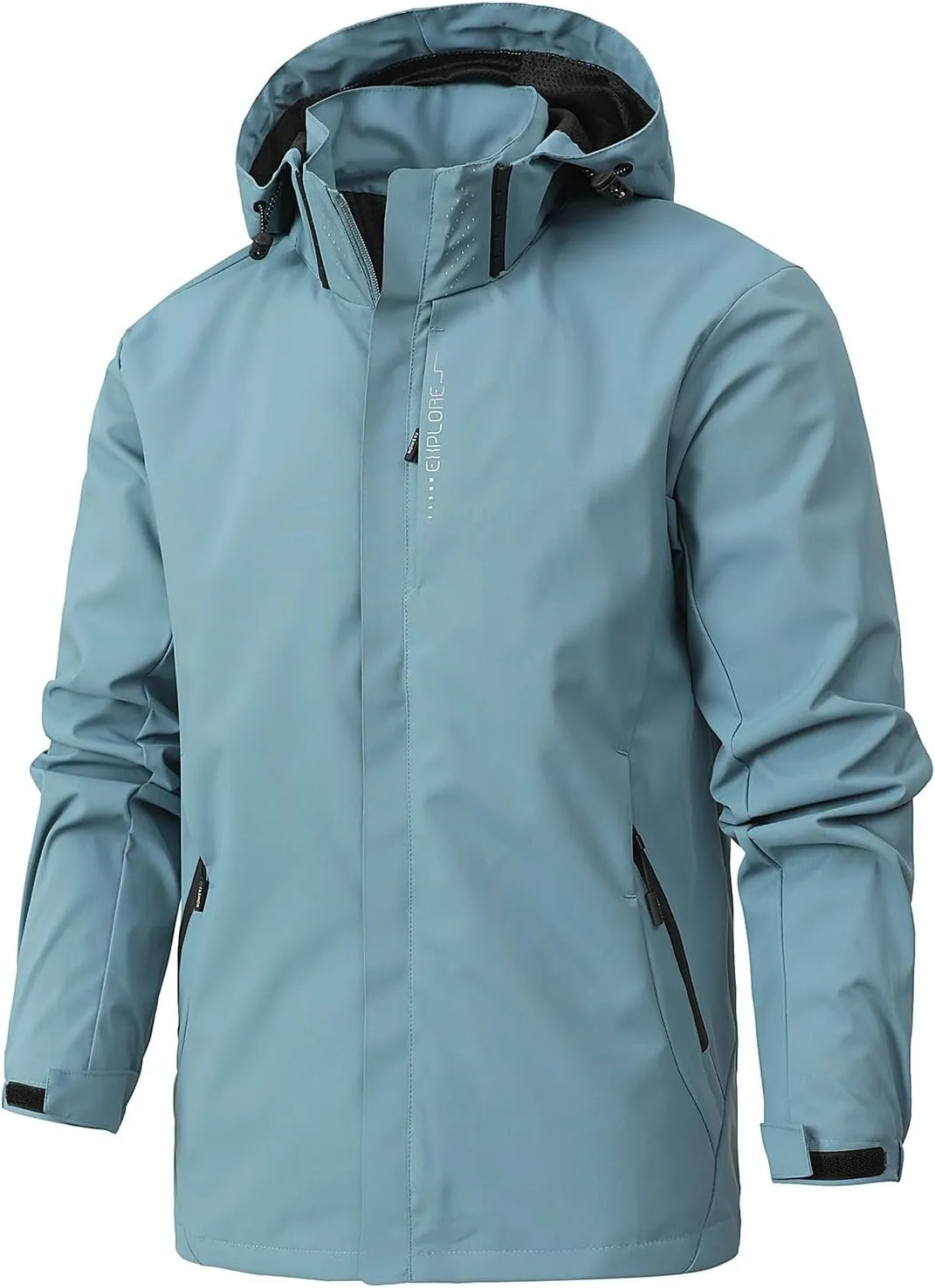 Rain Jacket Men Lightweight Jacket Hooded Mountain Softshell Windbreaker Windproof Waterproof Hiking Casual Raincoat
