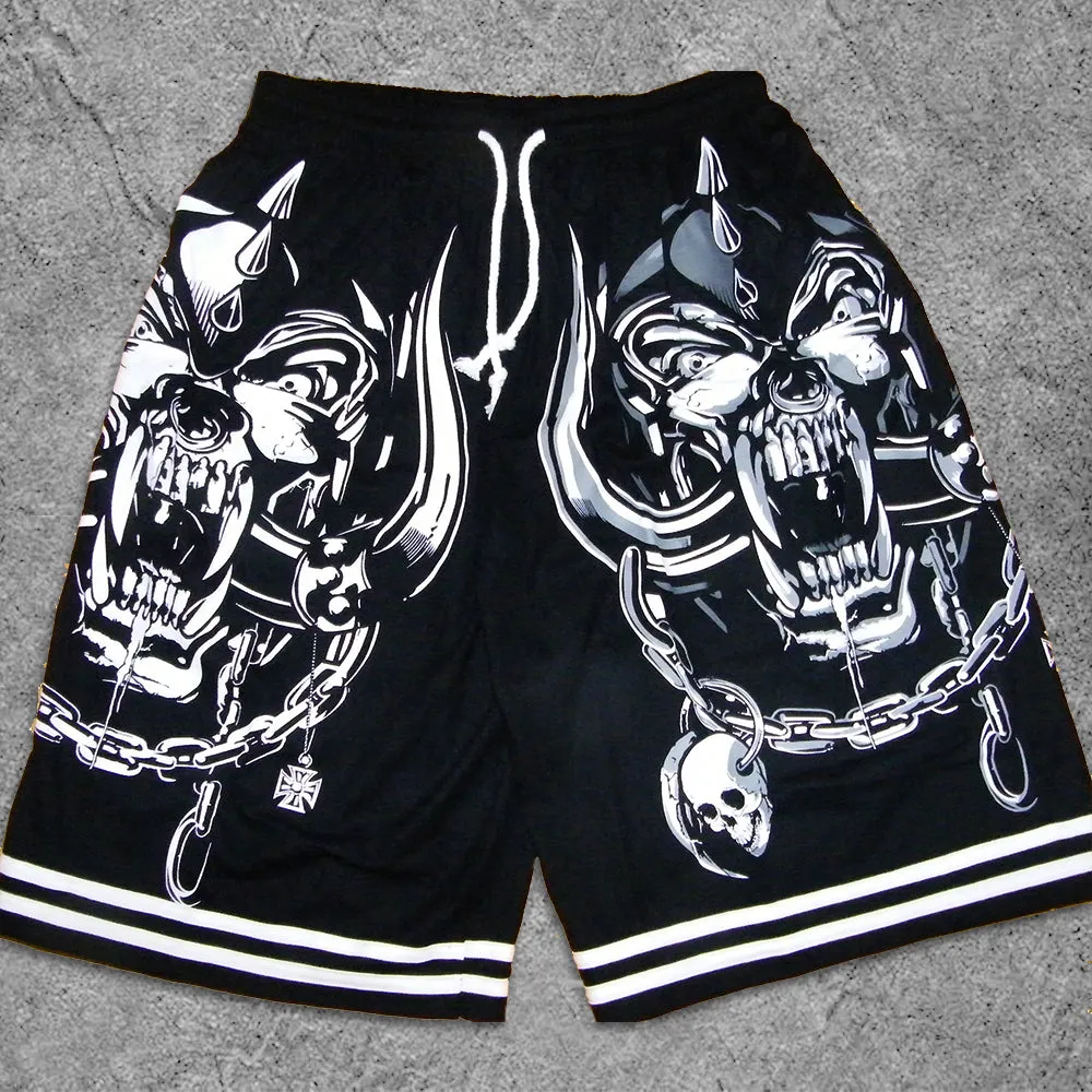 Street Fashion Rock Print Shorts
