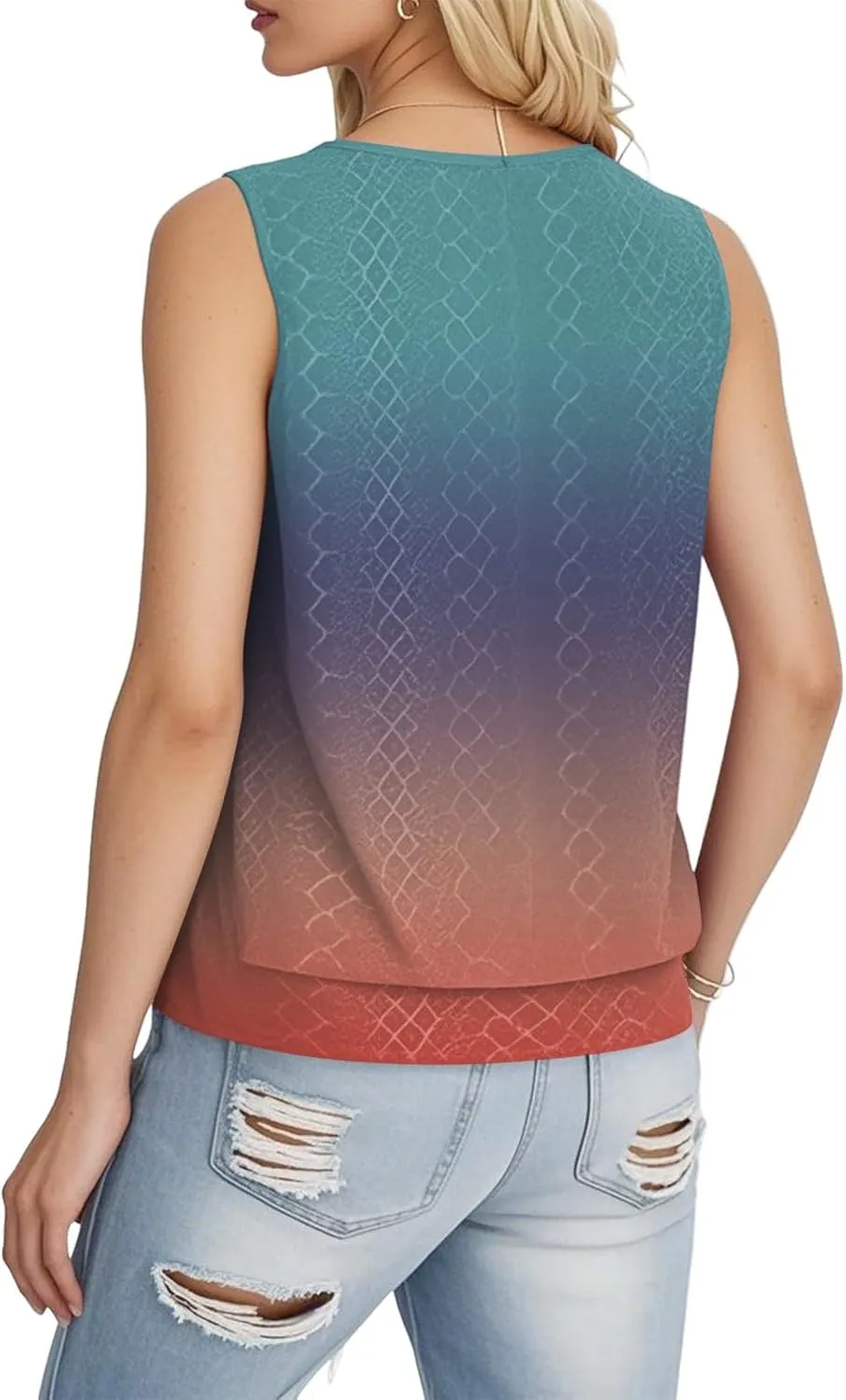 Tank Top for Women 2025 Summer Pleated Sleeveless Crewneck T Shirts Dressy Casual Beach Clothes Trendy Outfits