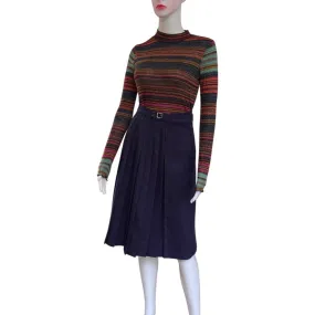 Vintage 1970s Pleated Wool Wrap Skirt