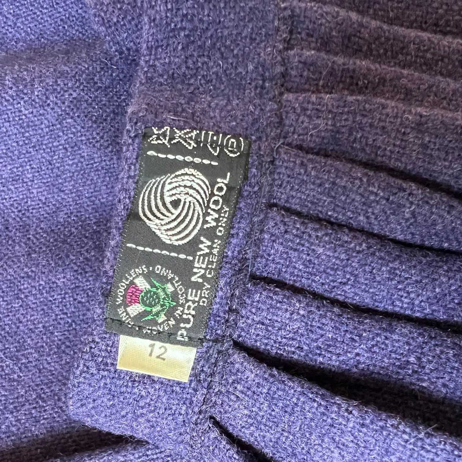 Vintage 1970s Pleated Wool Wrap Skirt