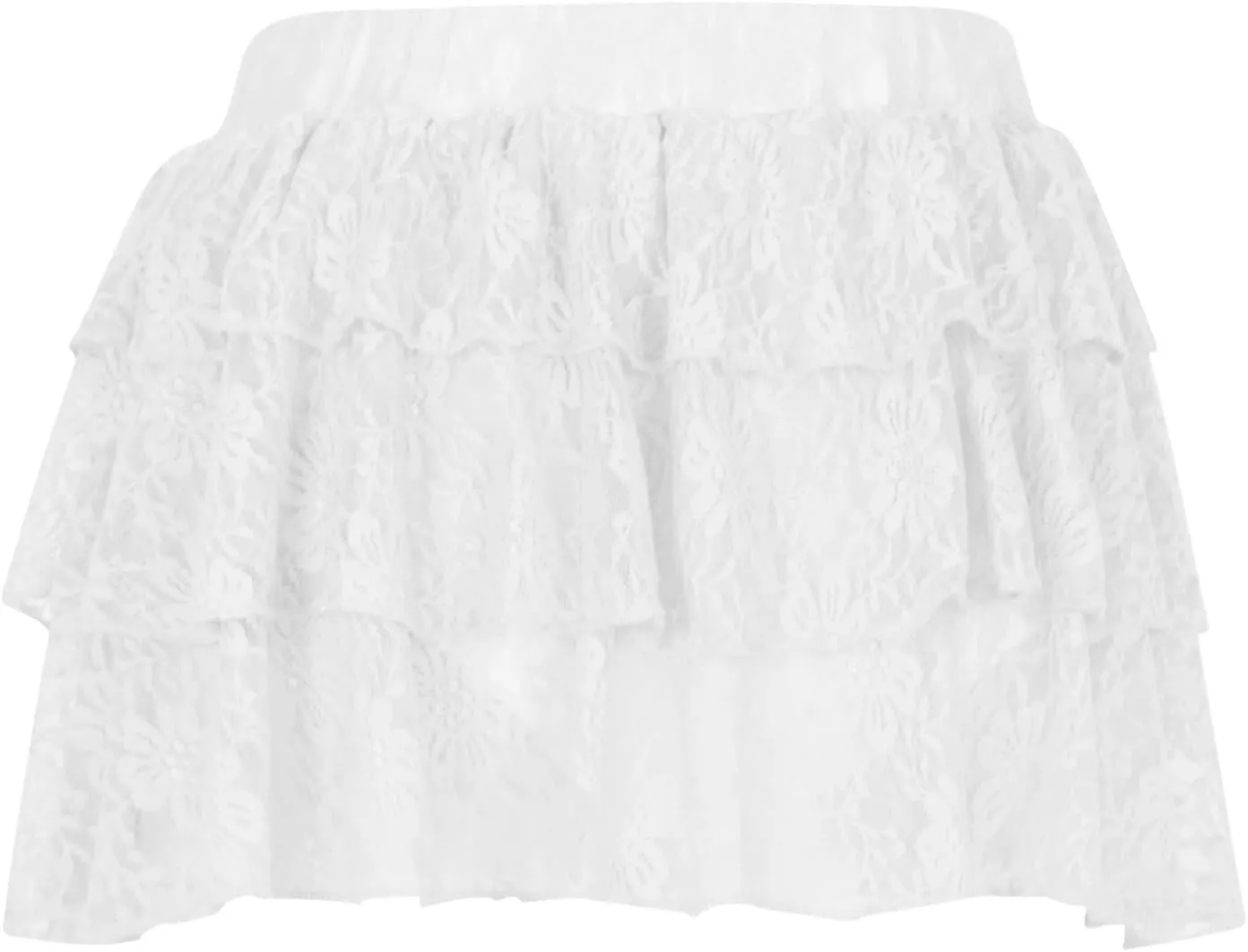 Women Ruffle Mini Skirts Summer Layered Skirt High Waist Tiered Skirt Lace Pleated Skirts Cute Flowy Skirt Streetwear