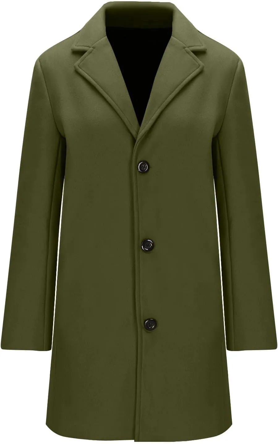 Women Winter Wool Blend Mid-Long Coat Notch Single -Breasted Lapel Jacket Outwear Ladies Warm Solid Thicken Overcoat