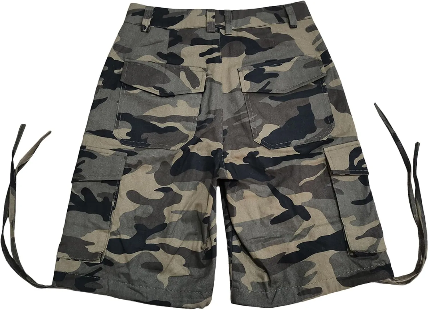 Womens Bermuda 7" Shorts Camo Print Elastic Waist Pocketed Casual Shorts Summer Fashion Workout Cargo Shorts for Ladies