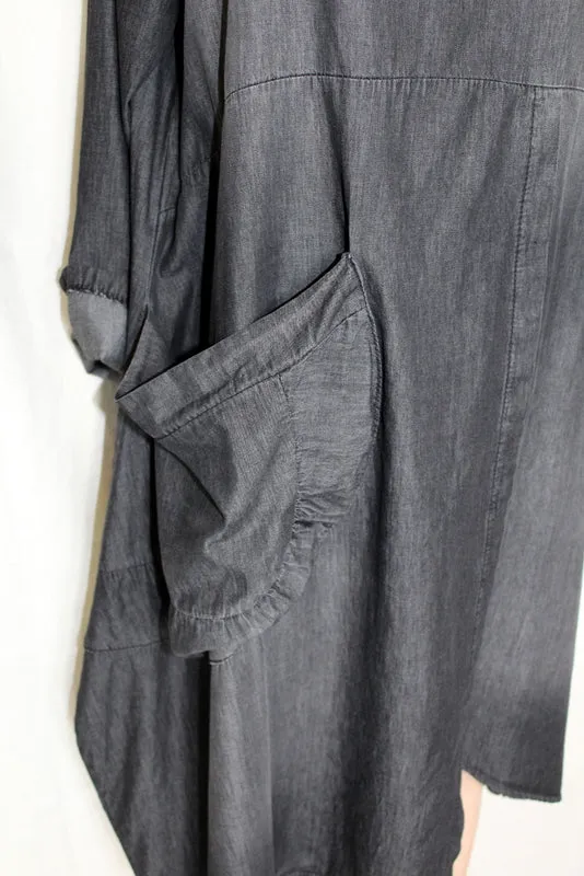 Womens Italian Cotton Denim Dress