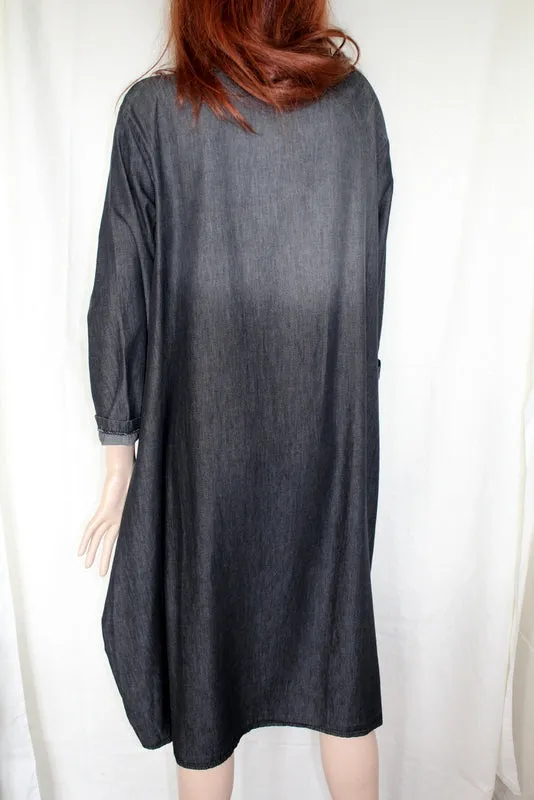 Womens Italian Cotton Denim Dress