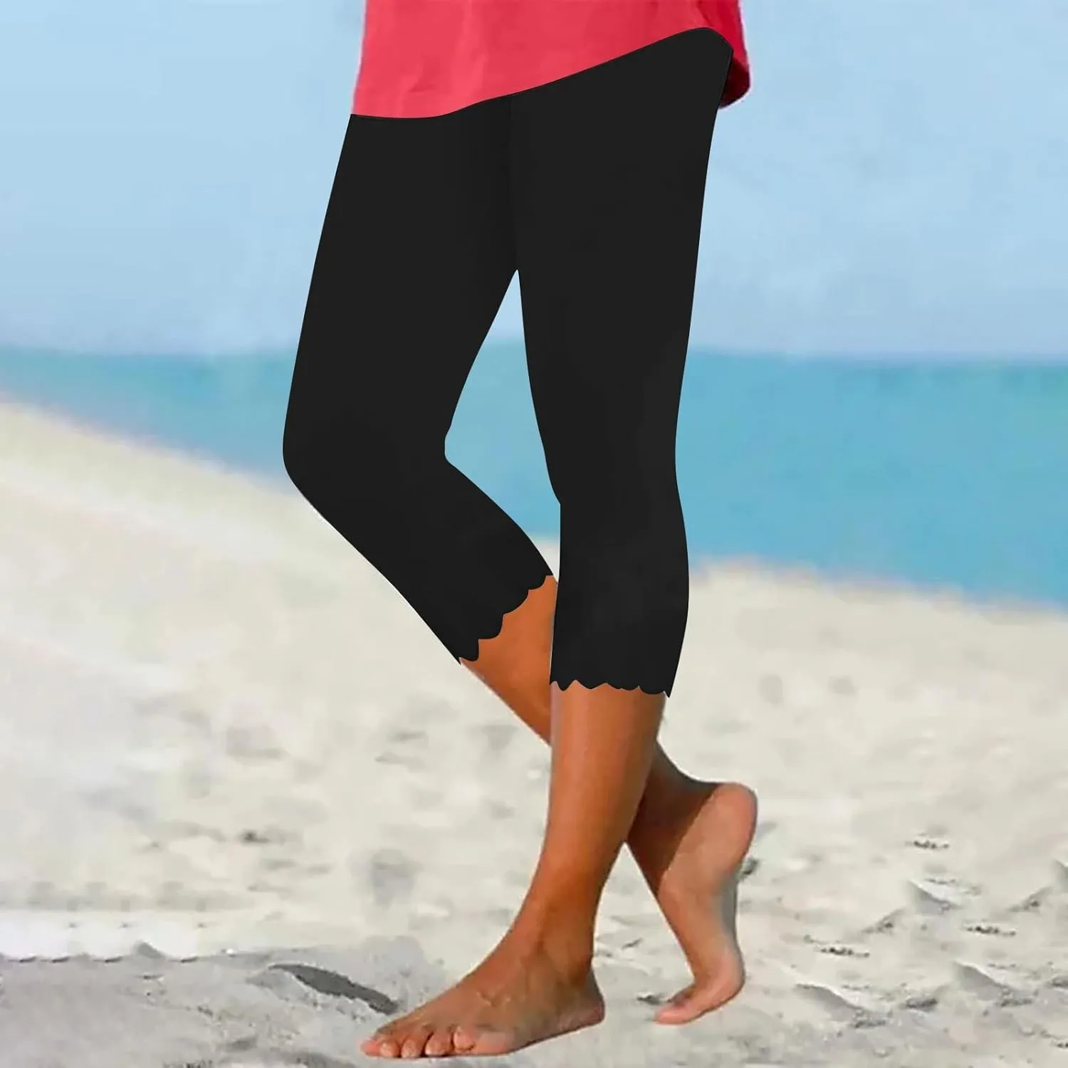 Womens Leggings Cropped Elastic Pants for Women Fashion Casual Fashion Shorts Trousers Solid Ppants Jeans Women Plus