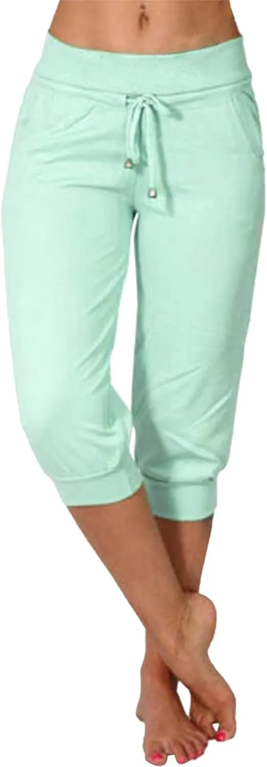 Womens Leggings Cropped Elastic Pants for Women Fashion Casual Fashion Shorts Trousers Solid Ppants Jeans Women Plus