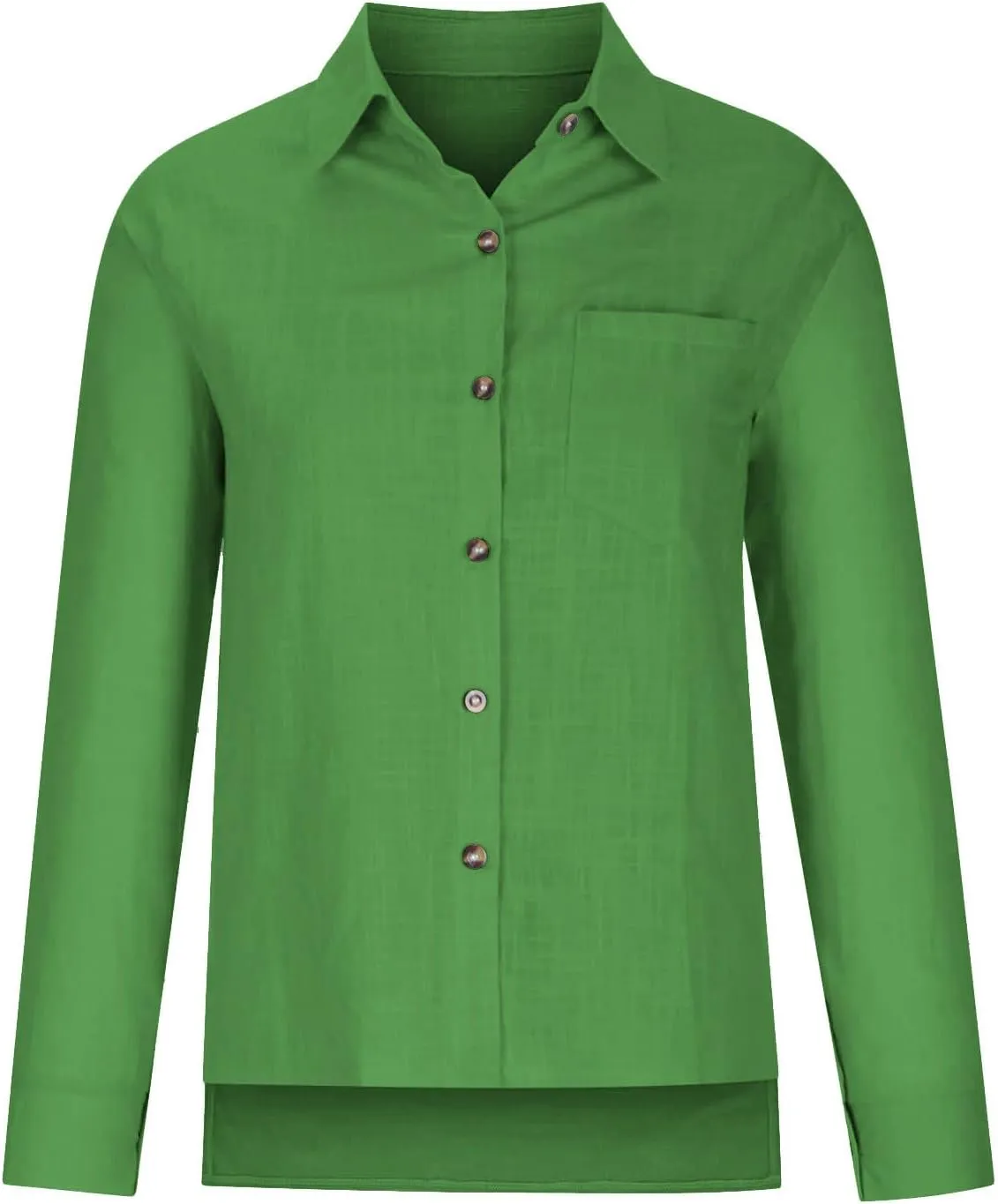 Womens Long Sleeve Cotton Linen Shirts V Neck Button Down Blouse Casual Collared Work Tops Loose Fit Casual Tshirt